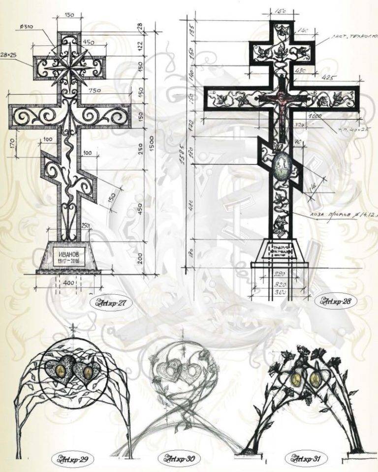 Эскизы крестов на могилу из металла холодная ковка